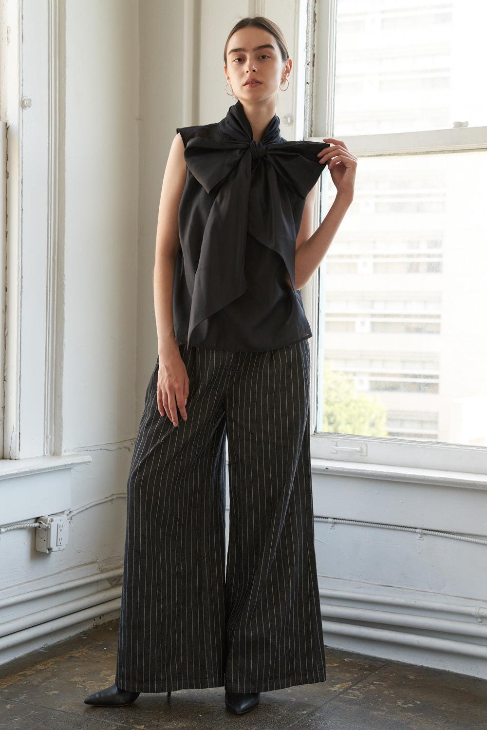 Shine for Us Organza Top in black, view 3 — Soul Flow Apparel