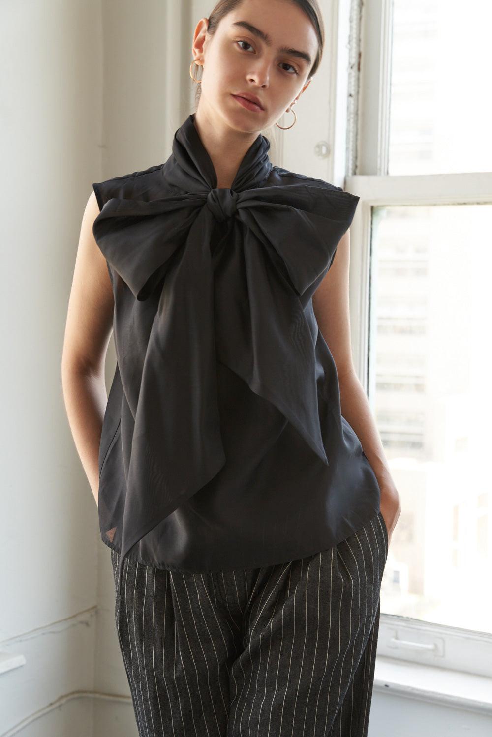 Shine for Us Organza Top in black, view 5 — Soul Flow Apparel