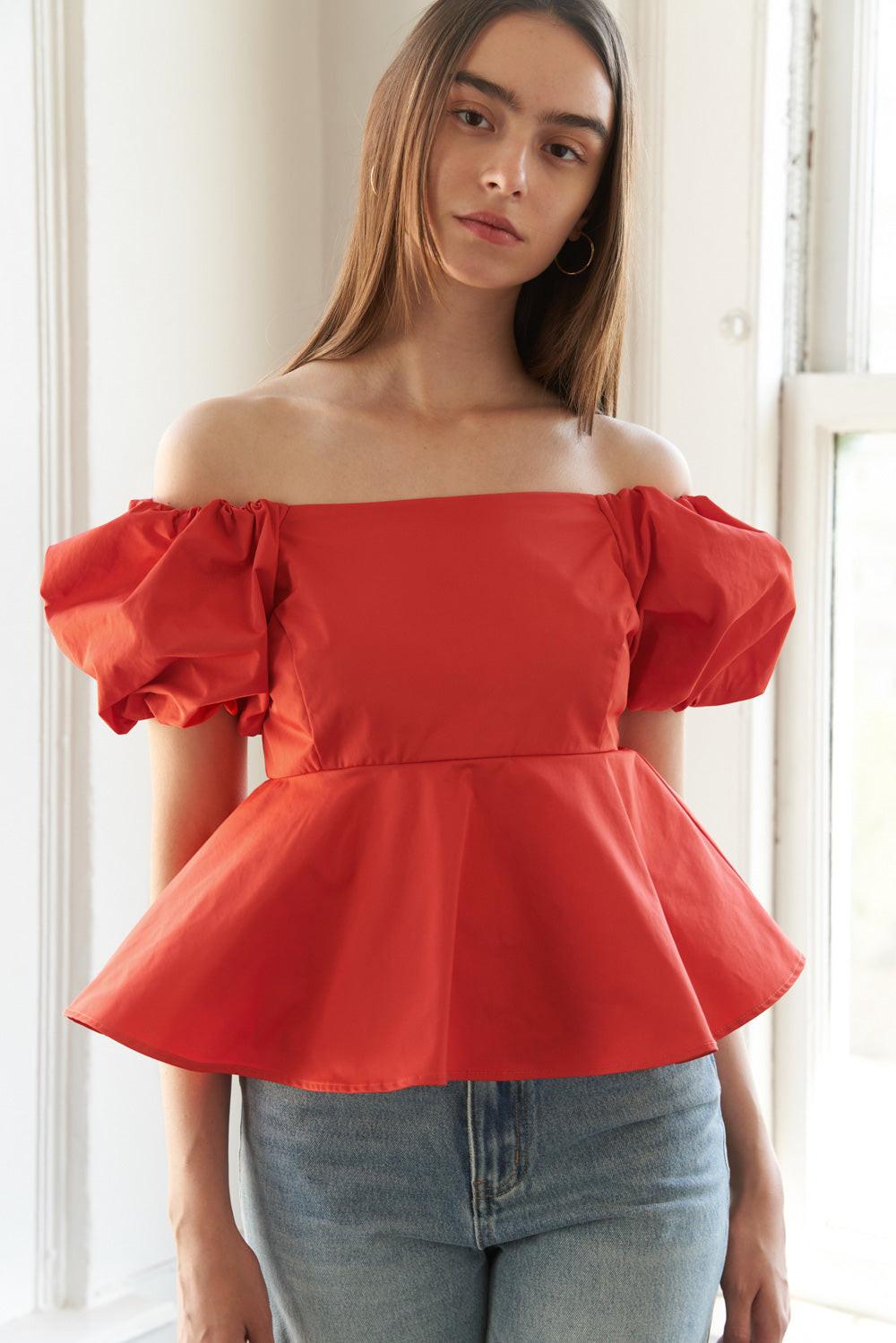 Stunning Glory Woven Top in orange, view 4 — Soul Flow Apparel
