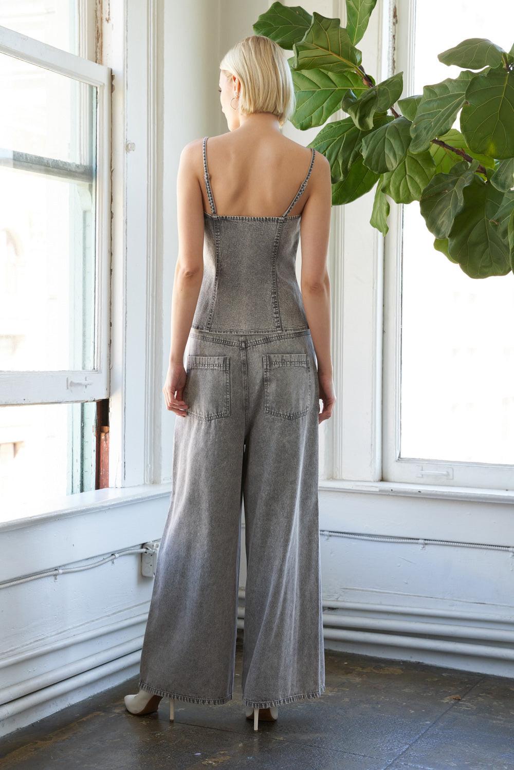 Sleek Essence Denim Top, view 1 — Soul Flow Apparel