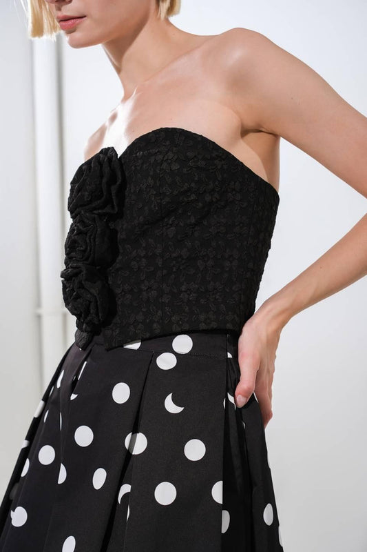 Summery Darling Woven Top in black, view 3 — Soul Flow Apparel