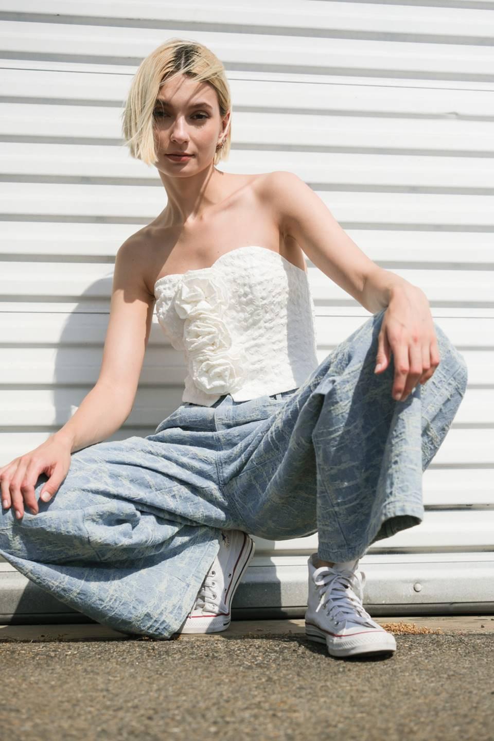 Summery Darling Woven Top in white, view 3 — Soul Flow Apparel