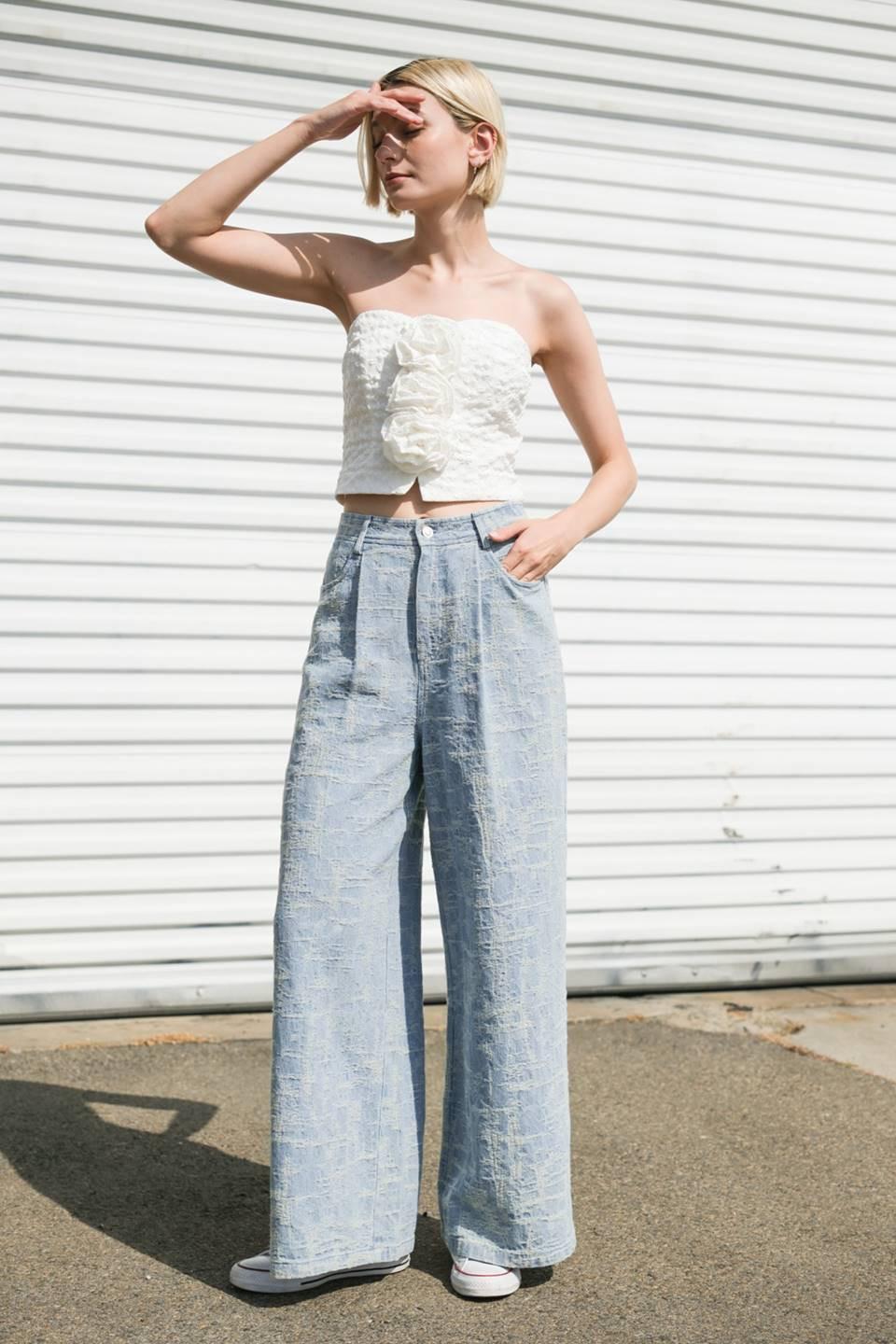 Summery Darling Woven Top in white, view 4 — Soul Flow Apparel