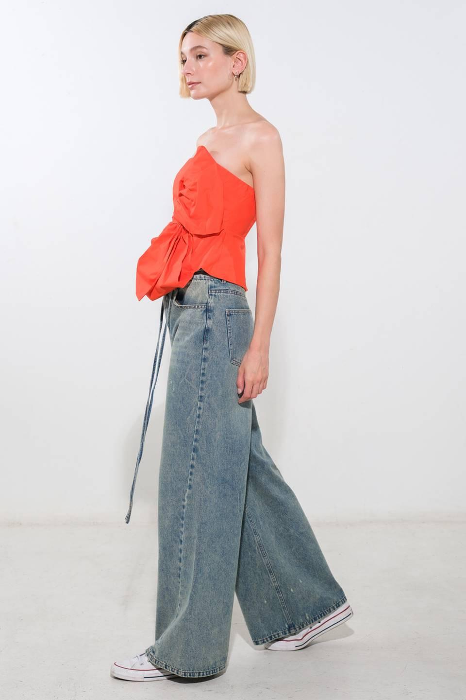 Sunshine Selection Woven Top in tomato, view 5 — Soul Flow Apparel