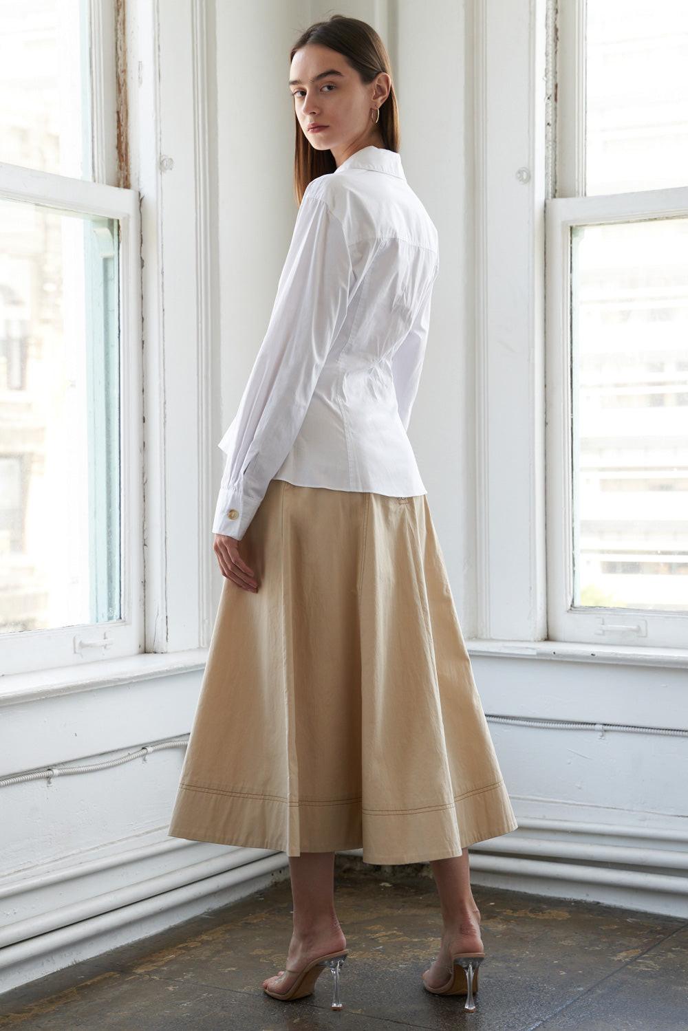 Wanderlust Ash Woven Top in white, view 3 — Soul Flow Apparel