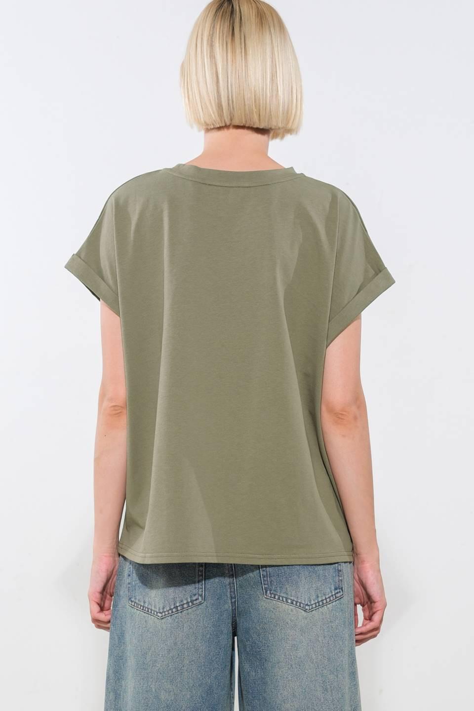 Sunny Essence Knit Top in light olive, view 2 — Soul Flow Apparel