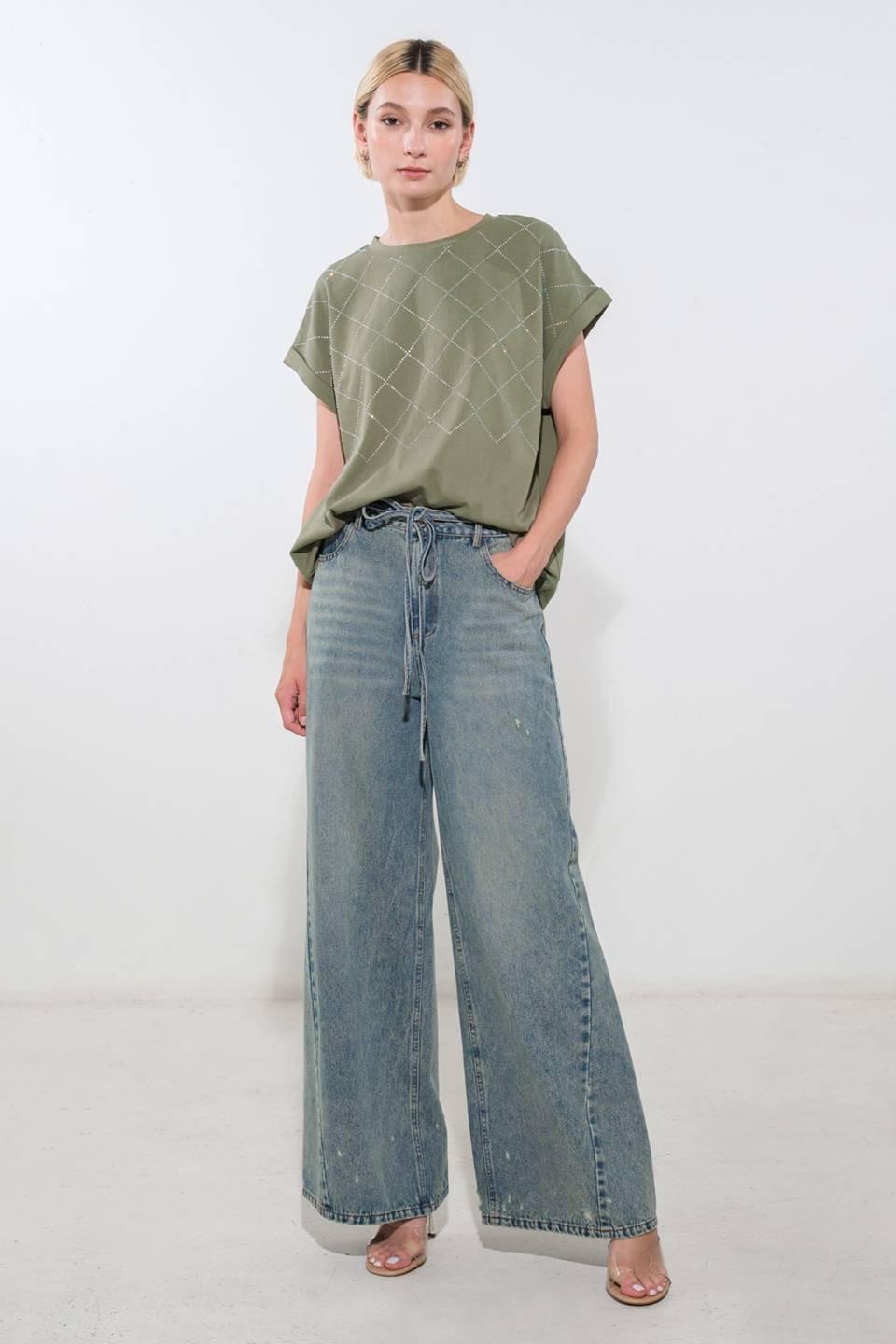 Sunny Essence Knit Top in light olive, view 3 — Soul Flow Apparel