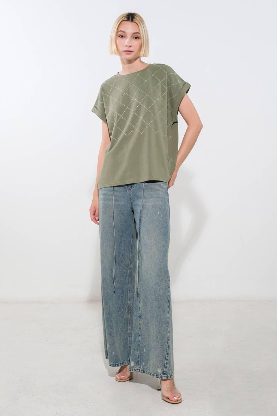 Sunny Essence Knit Top in light olive, view 5 — Soul Flow Apparel