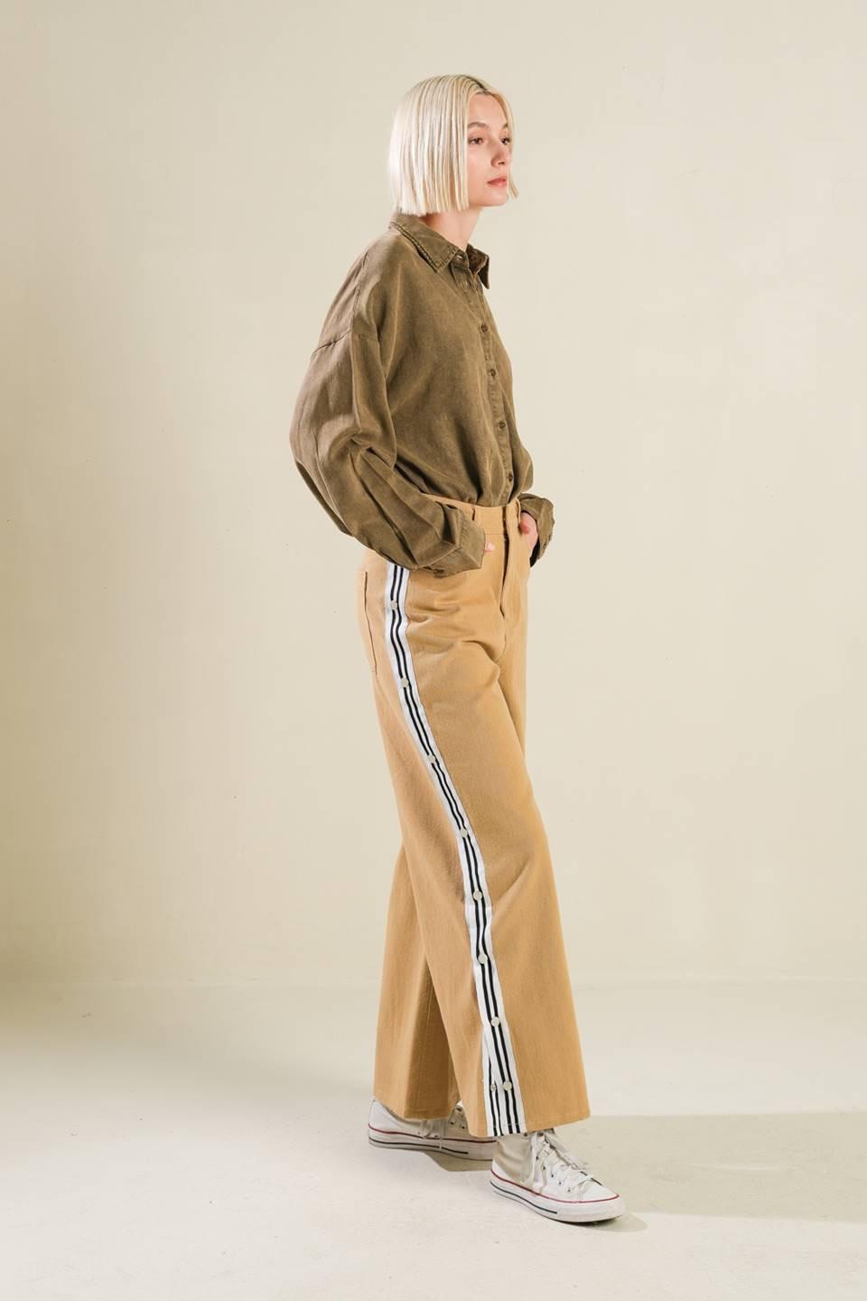 Park Avenue Woven Bodysuit in brown, view 3 — Soul Flow Apparel