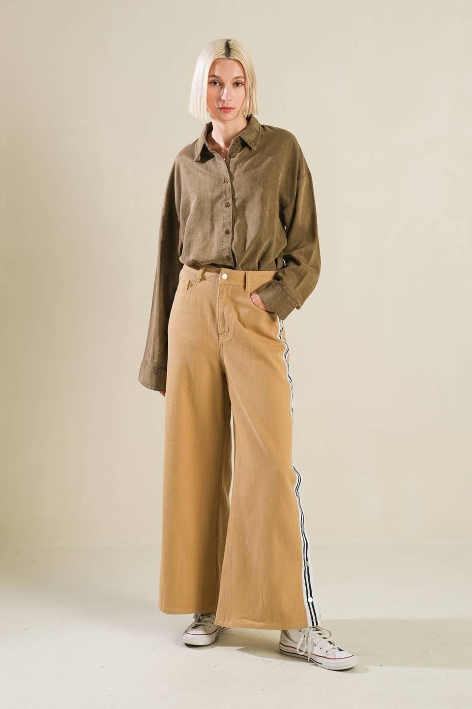 Park Avenue Woven Bodysuit in brown, view 5 — Soul Flow Apparel