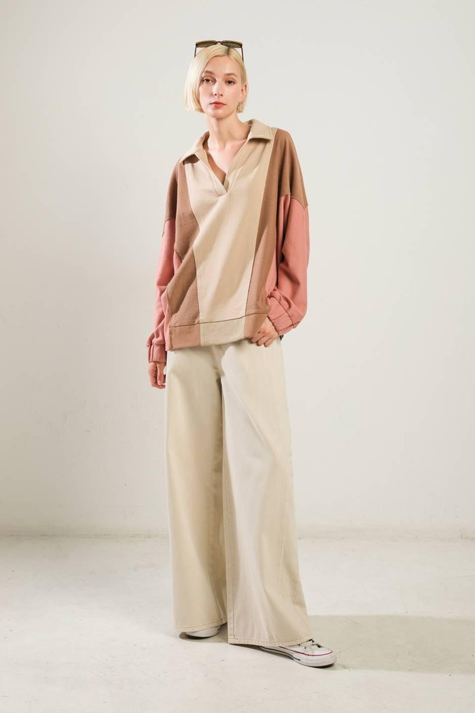 Time Spent Together Knit Top in taupe multi, view 5 — Soul Flow Apparel