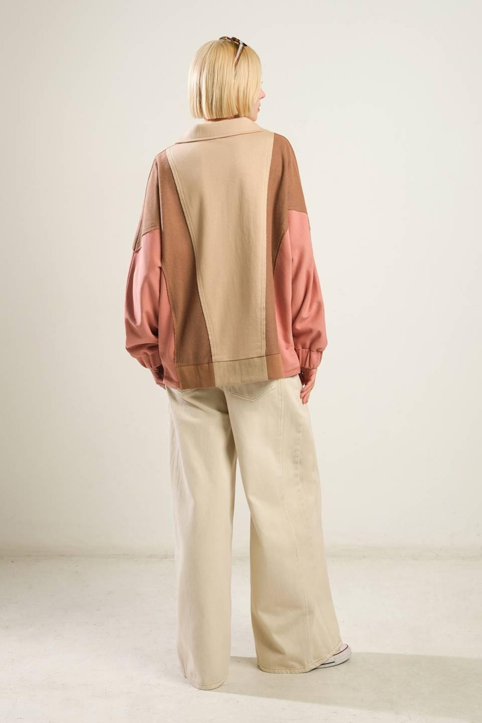 Time Spent Together Knit Top in taupe multi, view 6 — Soul Flow Apparel
