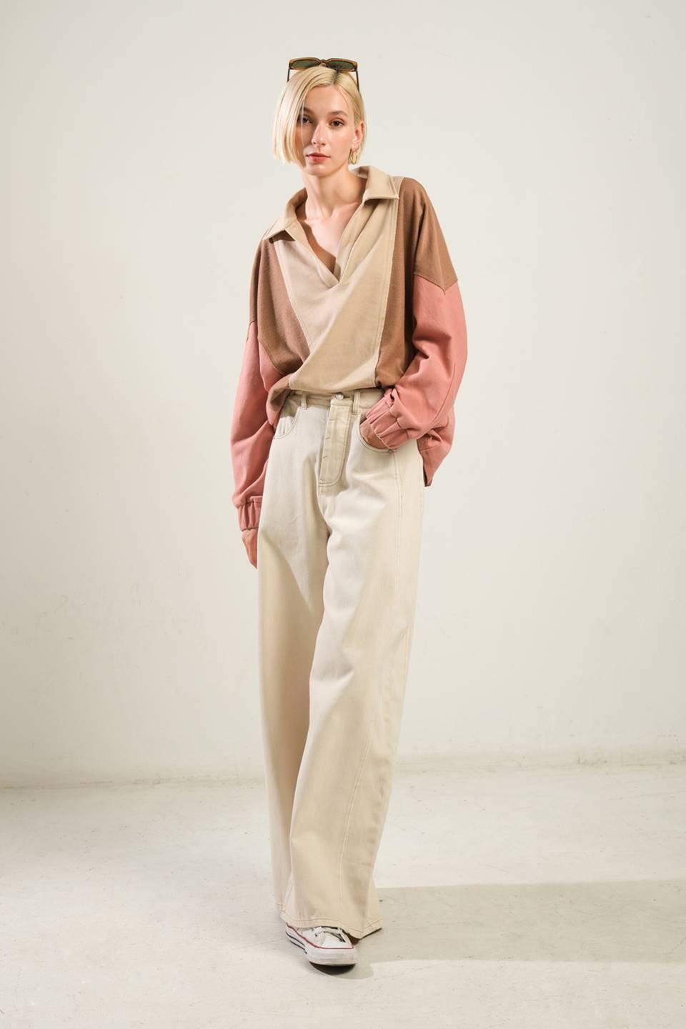 Time Spent Together Knit Top in taupe multi, view 8 — Soul Flow Apparel