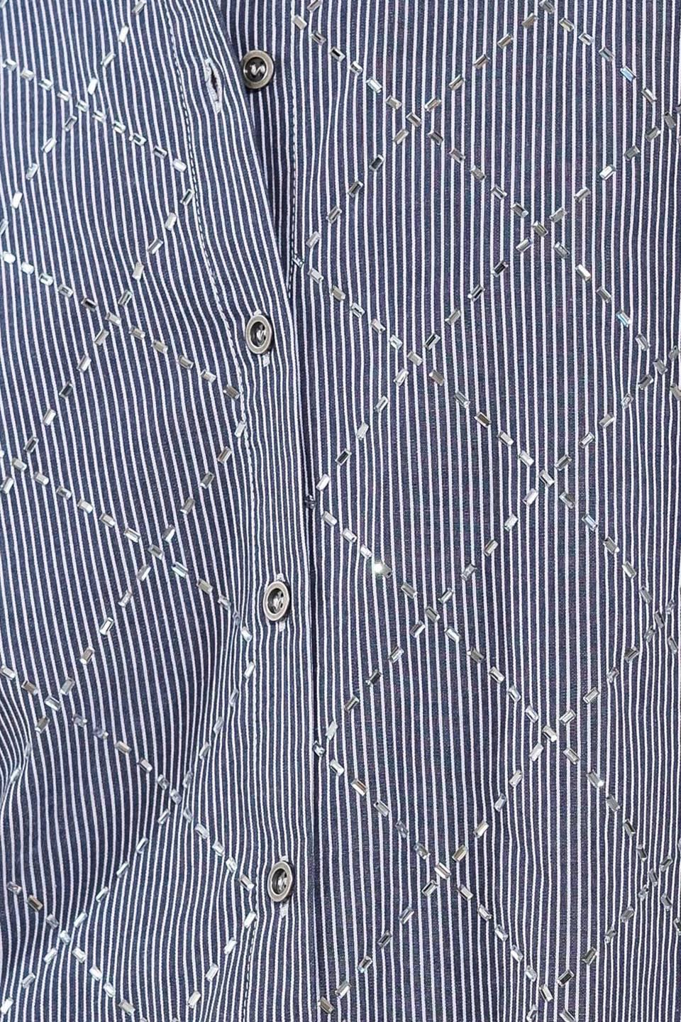 Graceful Appearance Woven Top in navy white, fabric swatch — Soul Flow Apparel