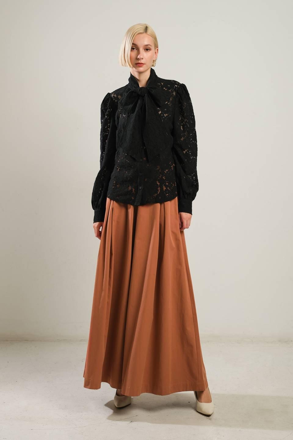 Patriotic Princess Woven Lace Top in black, view 5 — Soul Flow Apparel