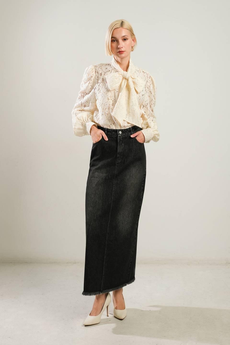 Patriotic Princess Woven Lace Top in cream, view 5 — Soul Flow Apparel