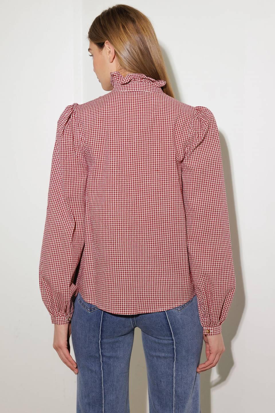 Have Some Grace Woven Top in burgundy, view 2 — Soul Flow Apparel