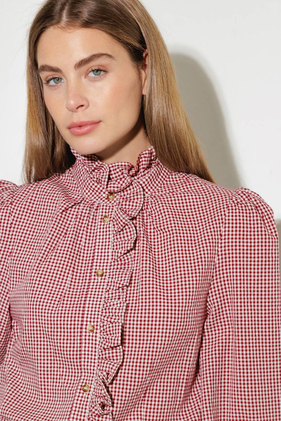 Have Some Grace Woven Top in burgundy, view 4 — Soul Flow Apparel