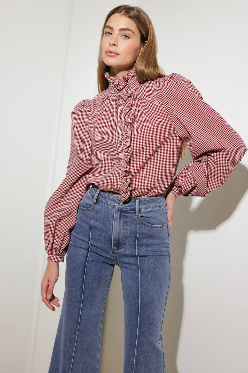 Have Some Grace Woven Top in burgundy, view 8 — Soul Flow Apparel
