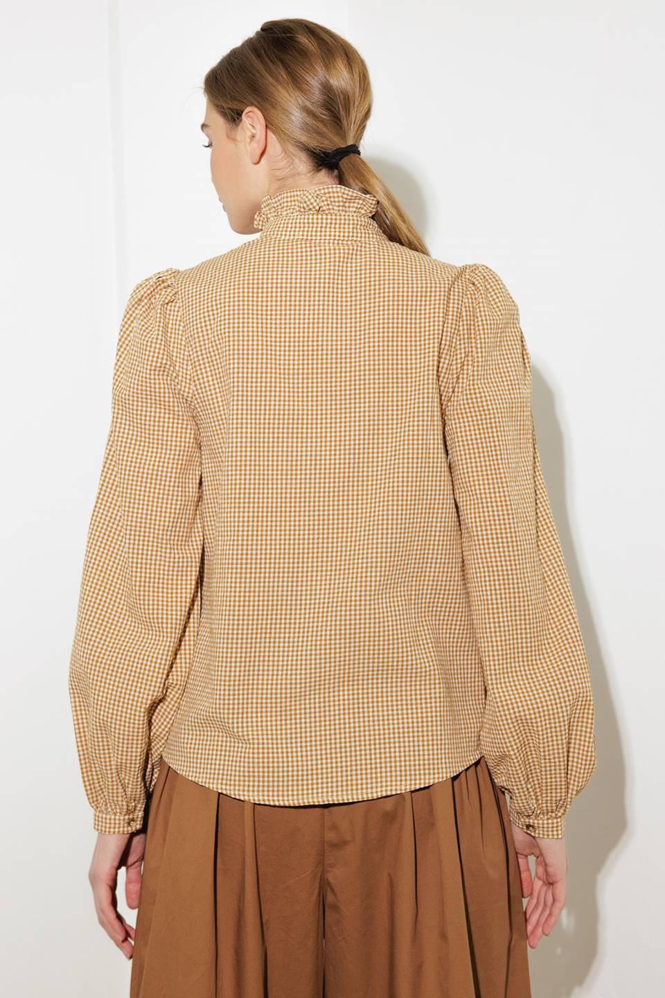 Have Some Grace Woven Top in mustard, view 3 — Soul Flow Apparel