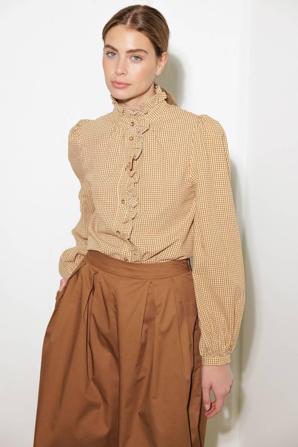 Have Some Grace Woven Top in mustard, view 6 — Soul Flow Apparel