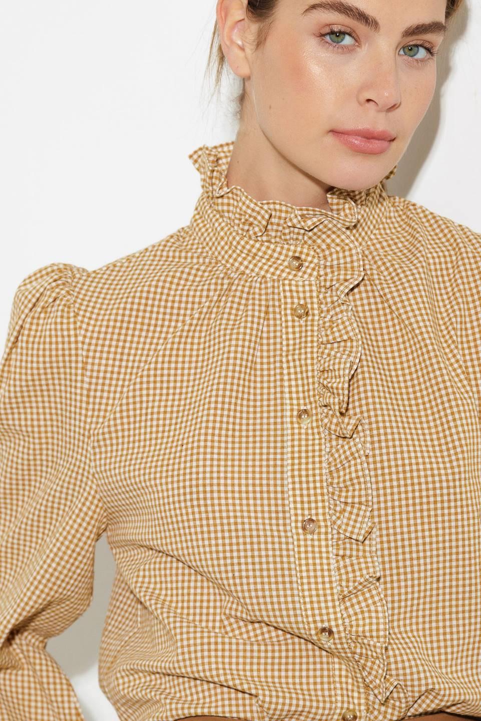 Have Some Grace Woven Top in mustard, view 8 — Soul Flow Apparel