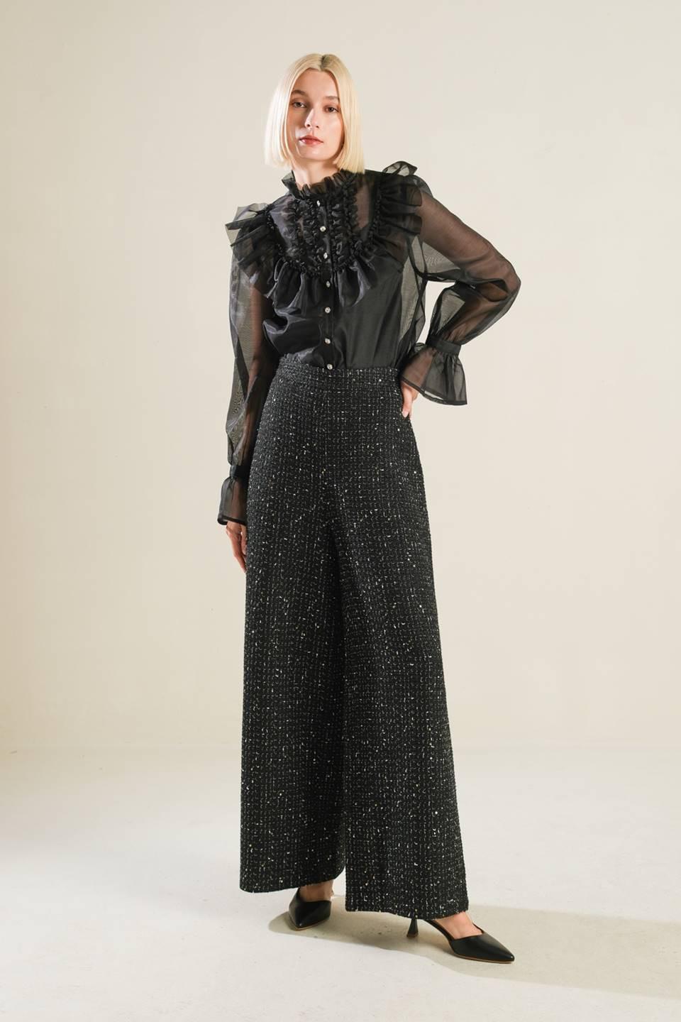To My Love Woven Blouse in black, view 5 — Soul Flow Apparel