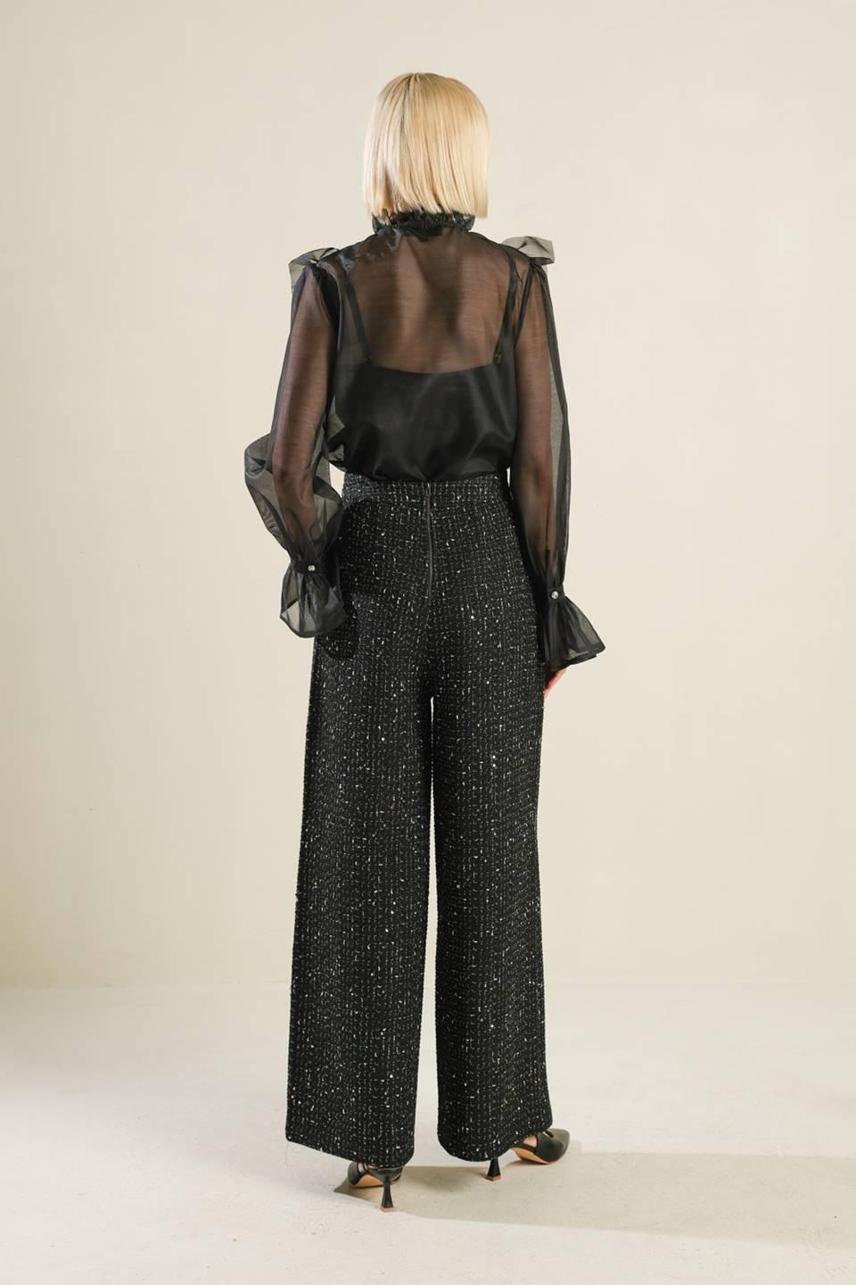 To My Love Woven Blouse in black, view 6 — Soul Flow Apparel