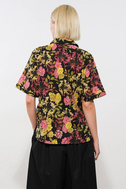 Love You More Woven Top in black, view 2 — Soul Flow Apparel