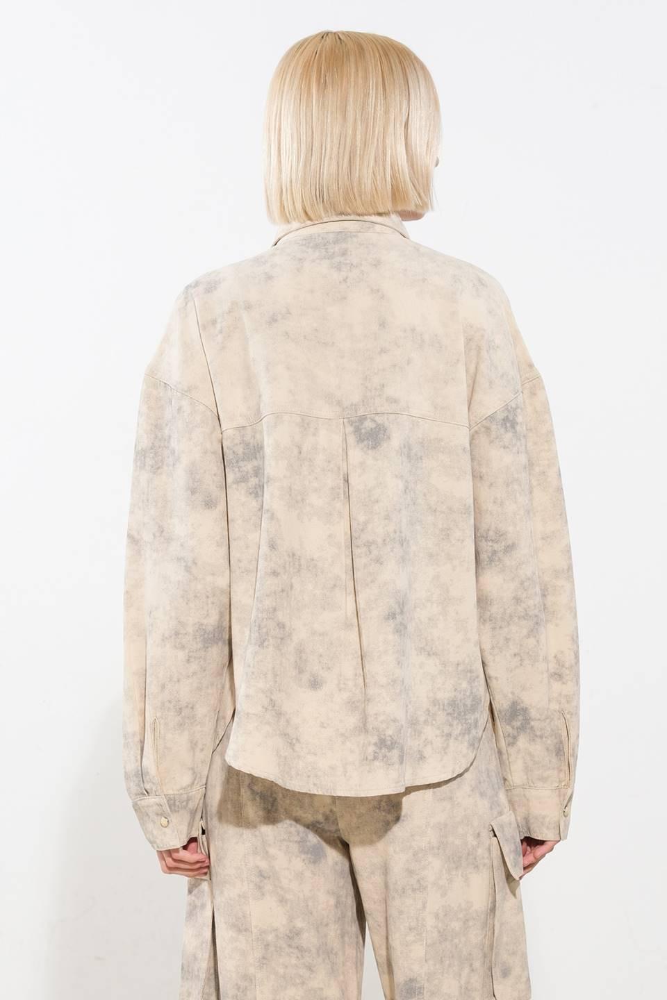 In the Spotlight Woven Top in taupe multi, view 2 — Soul Flow Apparel