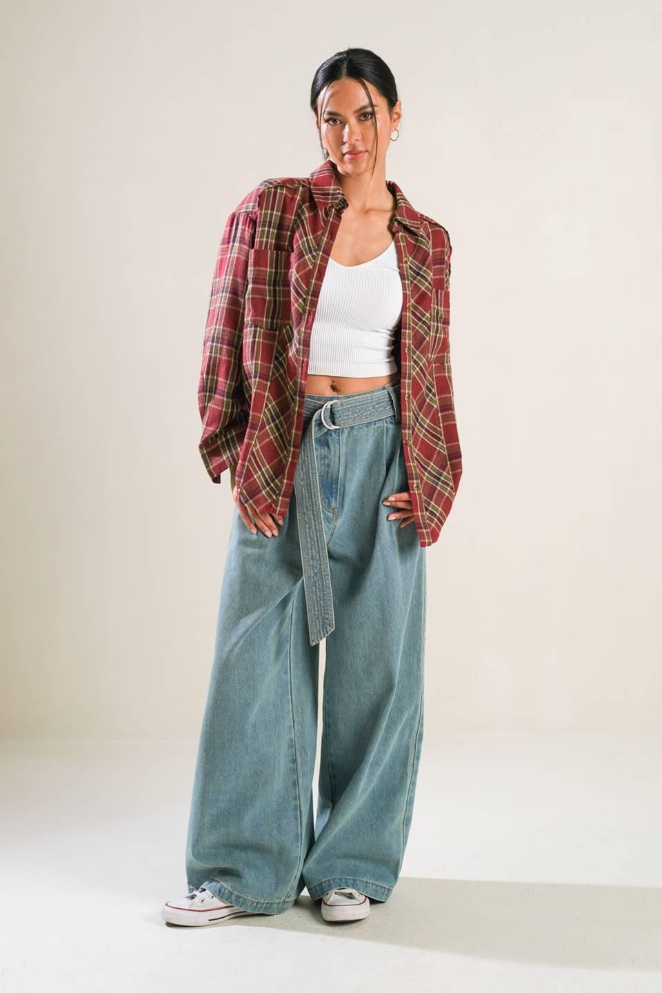 Timeless Charm Woven Top in burgundy, view 5 — Soul Flow Apparel