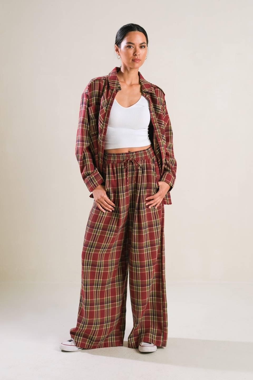 Timeless Charm Woven Top in burgundy, view 7 — Soul Flow Apparel