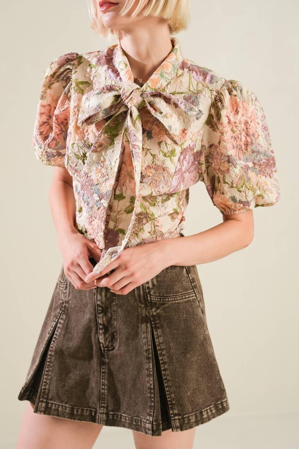 Sleek Simplicity Woven Top in cream, view 4 — Soul Flow Apparel