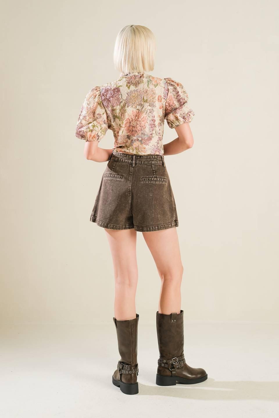 Sleek Simplicity Woven Top in cream, view 6 — Soul Flow Apparel