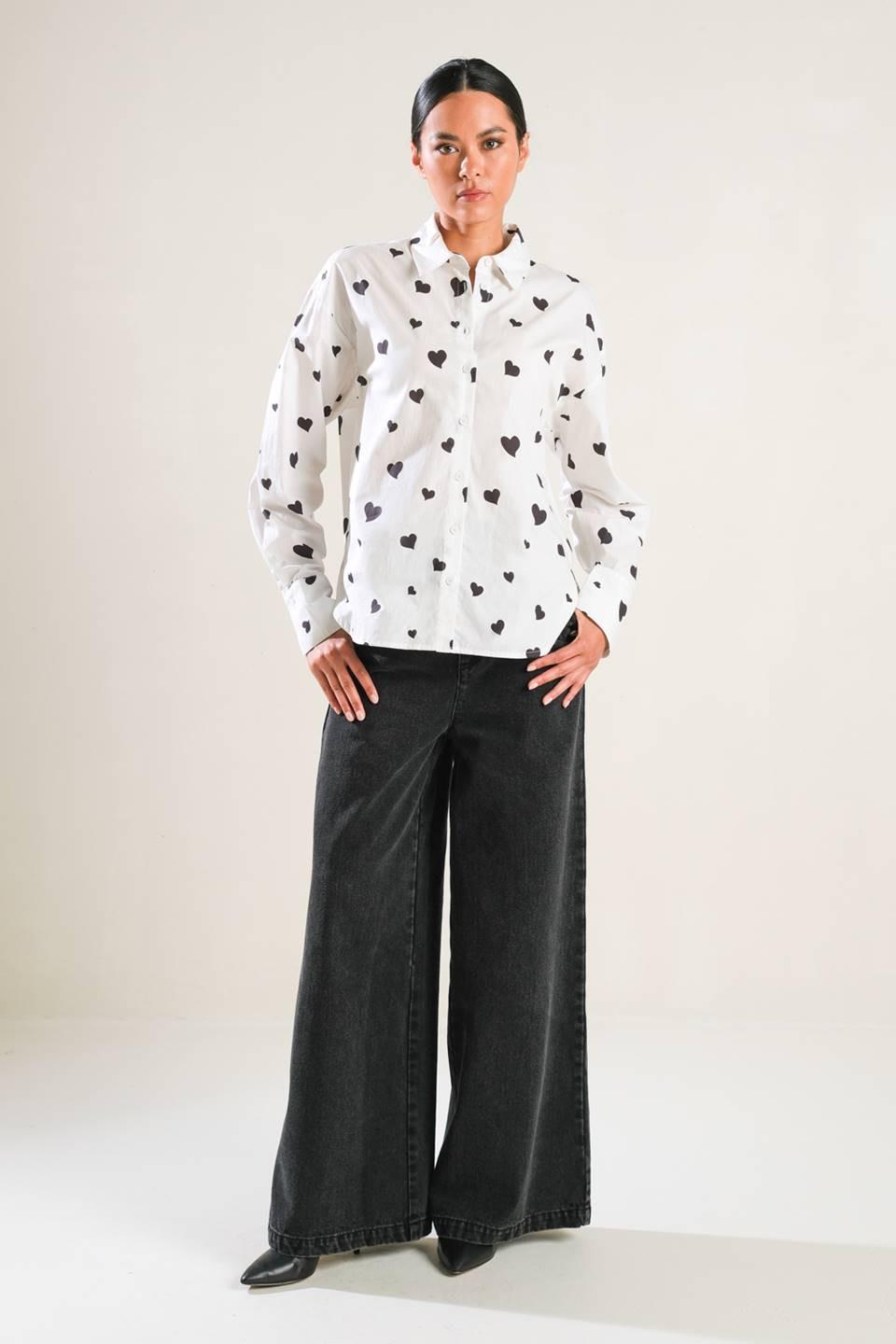 Buy Myself Woven Top in white black, view 5 — Soul Flow Apparel