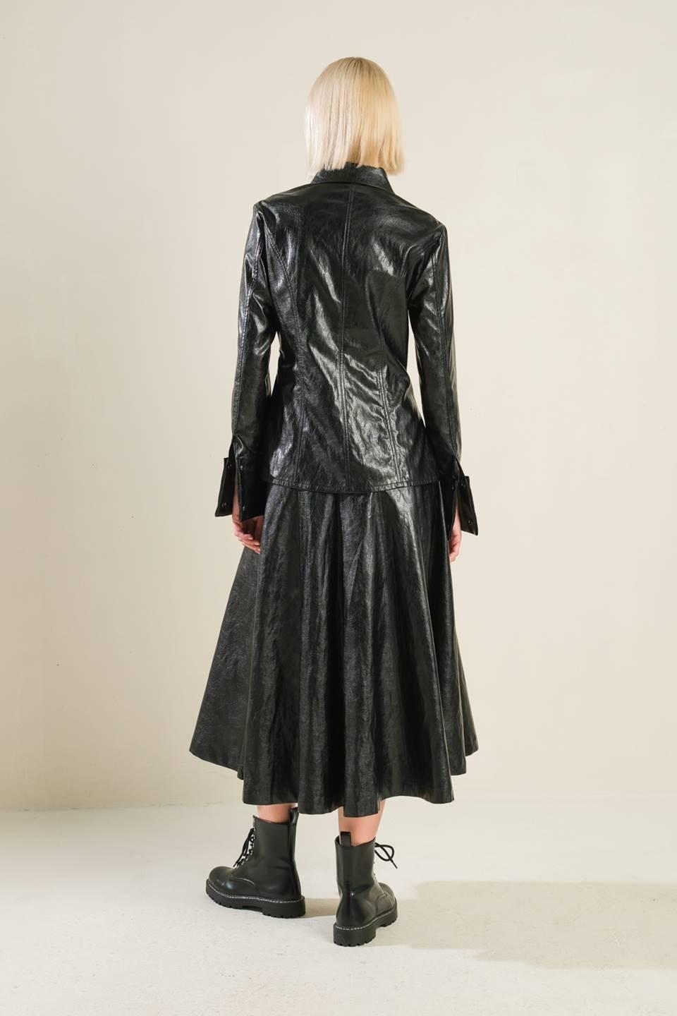 My Heart to You Faux Leather Top in black, view 6 — Soul Flow Apparel