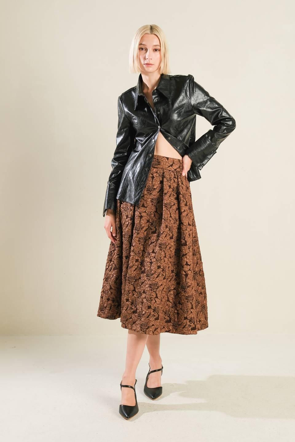 My Heart to You Faux Leather Top in black, view 9 — Soul Flow Apparel
