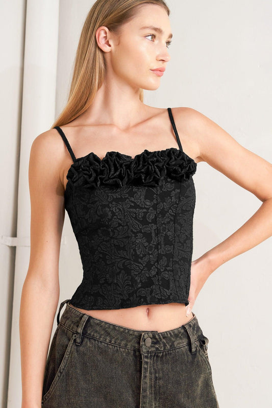 Forever Daydreaming Woven Top in black, view 2 — Soul Flow Apparel