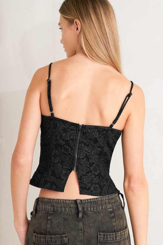 Forever Daydreaming Woven Top in black, view 6 — Soul Flow Apparel