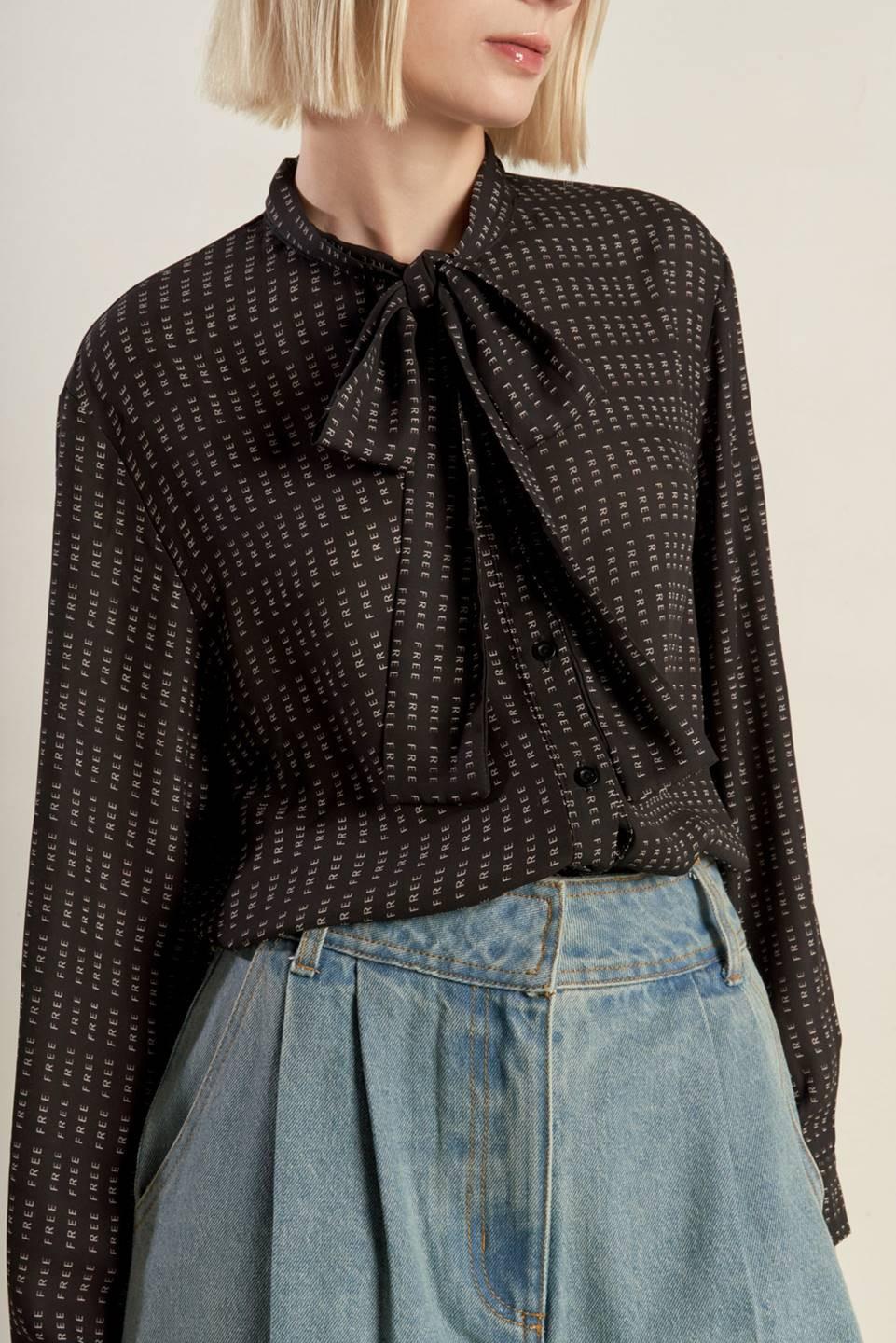 Wherever You May Go Woven Top in black white, view 5 — Soul Flow Apparel