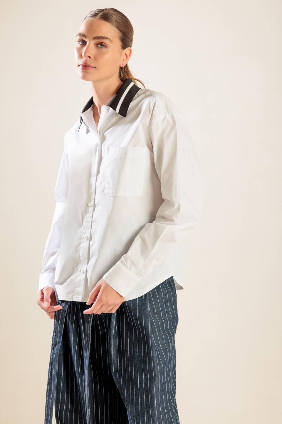 Cause a Commotion Woven Top in white, view 2 — Soul Flow Apparel