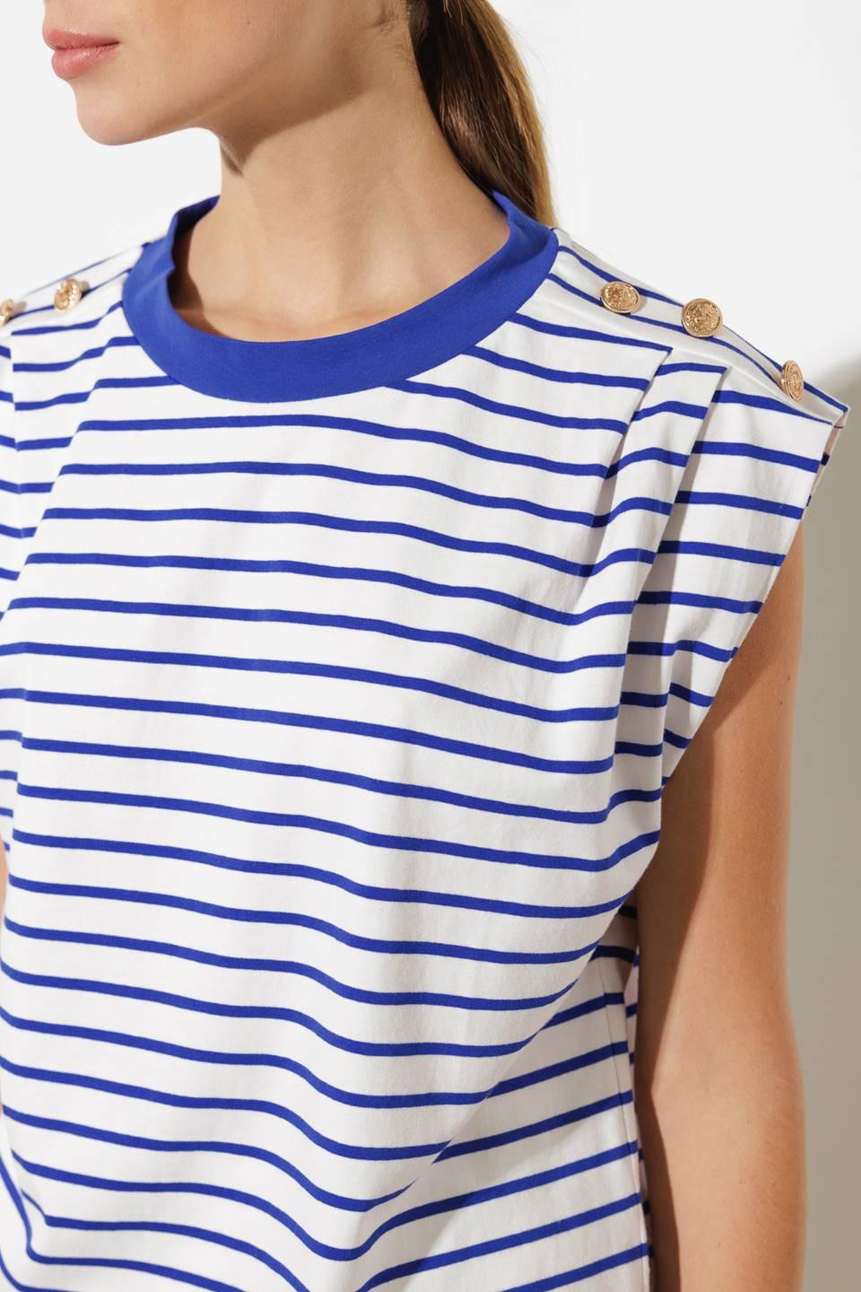 Feeling Special Pink Knit Top in white blue, view 2 — Soul Flow Apparel