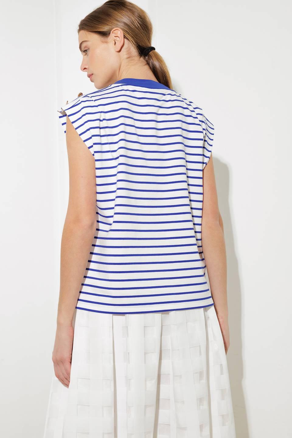 Feeling Special Pink Knit Top in white blue, view 3 — Soul Flow Apparel