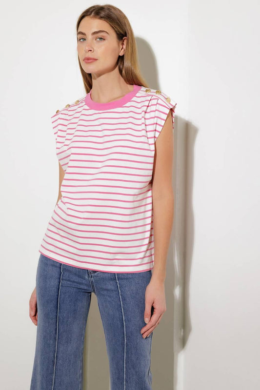 Feeling Special Pink Knit Top in white, view 1 — Soul Flow Apparel