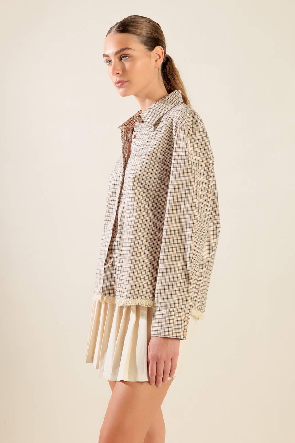 Awaiting Love Woven Top in taupe, view 4 — Soul Flow Apparel