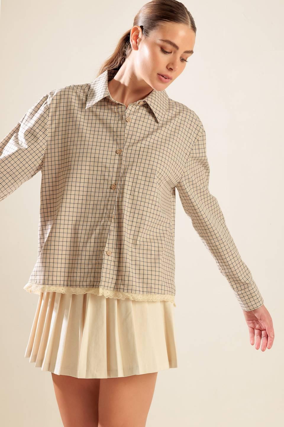 Awaiting Love Woven Top in taupe, view 5 — Soul Flow Apparel