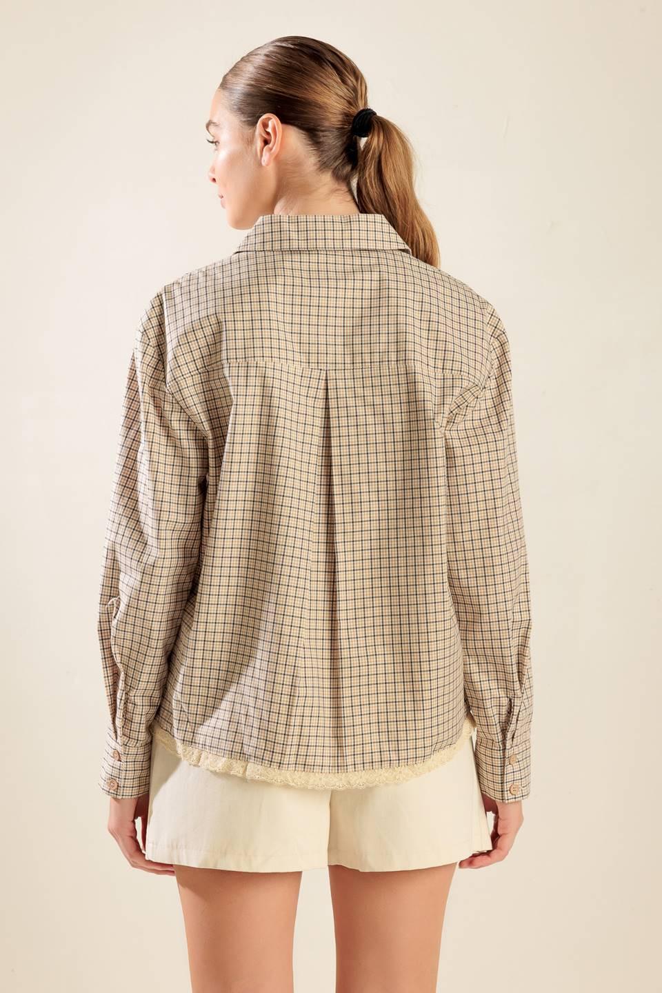 Awaiting Love Woven Top in taupe, view 7 — Soul Flow Apparel