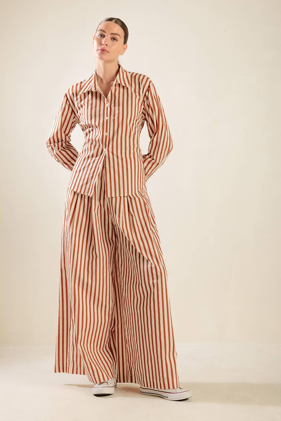 Pieces of My Heart Woven Top in taupe rust, view 7 — Soul Flow Apparel