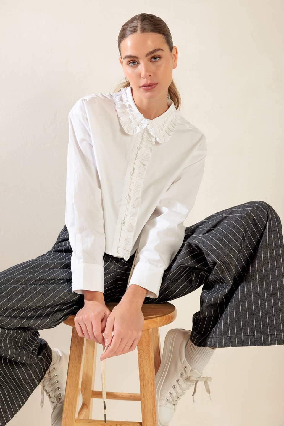 These Moments Woven Top in white, view 1 — Soul Flow Apparel
