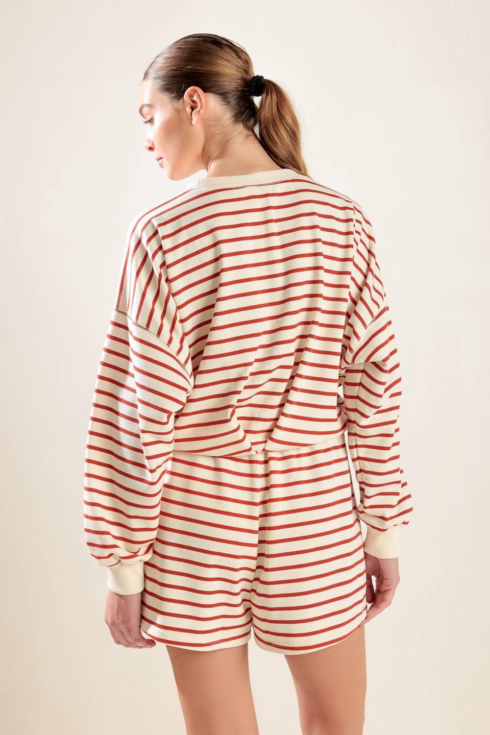Lover Girl French Terry Top in cream pumpkin, view 2 — Soul Flow Apparel